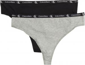 Комплект из 2 трусиков-стрингов Calvin Klein 1996 Cotton Modern, Black/Grey Heather