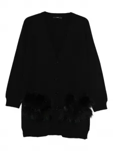 Кардиган с меховыми карманами Sapio, черный