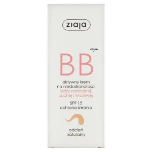 Ziaja BB активный крем для лица против несовершенств для нормальной и сухой кожи SPF15 натуральный, 50 мл