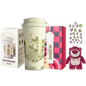 Термостаканы Lotso 520 мл Disney, Minnie Ecru Double-Handle Coffee Cup+Shopping Bag+Plush Pendants [Includes Cup Brush+Stickers]