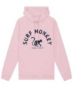 SURF MONKEY Толстовка из органического хлопка с изогнутым логотипом, с капюшоном, для взрослых (розовая)