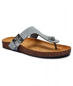 Мягкие кожаные шлепанцы Tory Burch, серый