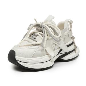 Женские кроссовки с амортизацией, противоскользящие, износостойкие, легкие, низкие, массивные KEJIANNI, White