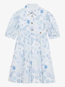 Платье Roberto Cavalli Junior с принтом Marine, белый