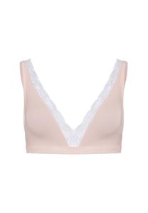 Мягкий бюстгальтер с чашками из хлопкового кружева HANRO, цвет Powder