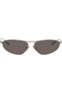 Tag 3.0 овальные металлические солнцезащитные очки Balenciaga, серебряный