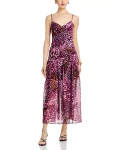 Длинное платье с принтом - эксклюзив Aqua, розовый