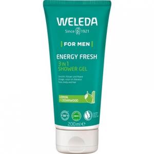 WELEDA Bio For Men 3в1 Гель для душа и шампунь Energy Fresh с ароматом лимона и кедра 200мл