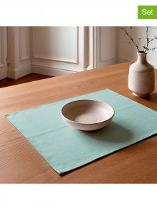 Mint Rugs Комплект из 2 салфеток под тарелки "Bria" мятного цвета - (Д)50 x (Ш)40 см