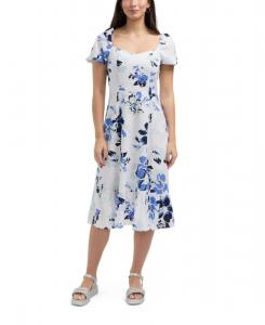 Женское платье-рубашка с поясом на шнуровке Ellen Tracy, Azure