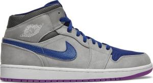 Кроссовки Air Jordan 1 Mid Matte Silver Purple, серебряный