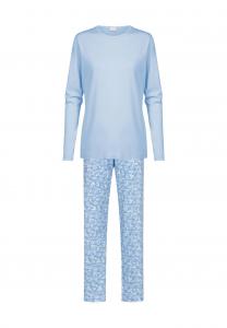 Женская пижама с комфортным поясом Flower Meadow, приятная для кожи Mey, цвет 1116 Blue Silk