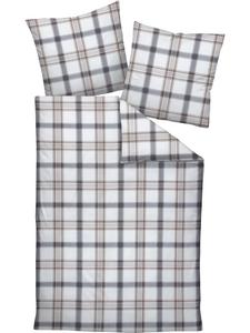 Janine Мягкое фланелевое постельное белье серо-коричневого натурального цвета