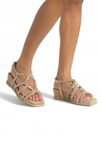 Босоножки на танкетке CON CIERRE HEBILLA - Platform sandals Alma en Pena, светло-коричневый