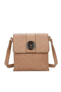 Сумка-мессенджер Danchu на пуговицах из искусственной кожи Fontanella Fashion, бежевый