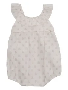 Боди с оборками и принтом Paz Rodriguez, белый