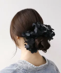 3D резинка для волос в виде цветка Three Four Time, цвет Black