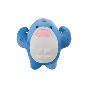 Милые креативные необычные плюшевые куклы Muscle Shark, высота 35см/50см/70см XIWANTONG, синий