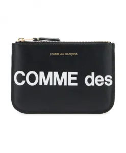 Кожаная сумка с логотипом на молнии Comme Des Garçons, черный