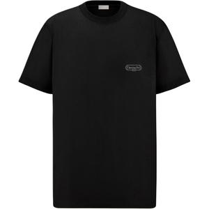 Dior Мужские черные футболки с круглым вырезом средней высоты