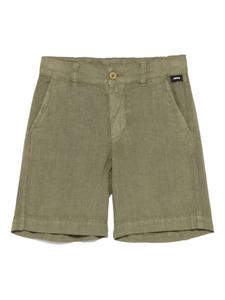Льняные шорты-бермуды Aspesi Kids, зеленый