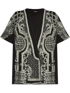 Топ с принтом Balmain, черный