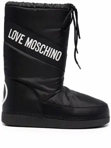 Сапоги с кулиской и логотипом Love Moschino, черный