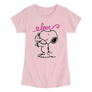 Футболка с принтом Peanuts Snoopy Love для девочек 7-16 Licensed Character, Heather Pink