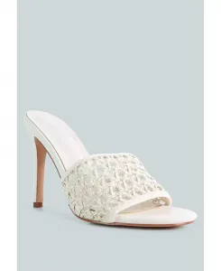 TEASE Женские плетеные босоножки-слипоны на шпильке Rag & Co, коричневый/бежевый