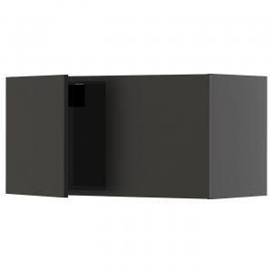Настенный шкаф с 2 дверцами, черно-серый/матовый антрацитовый Nickebo, 80x40 см. IKEA Metod