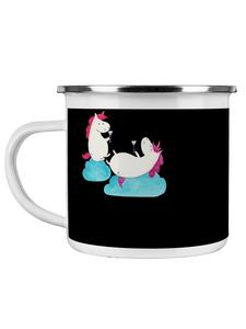 Дорожная кружка для девичника с... черного цвета Mr. & Mrs. Panda