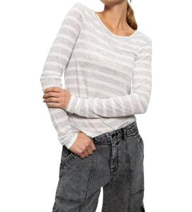 Футболка Femme Crew Stripe в цвете Dewey Grey/Chalk Stripe Sanctuary