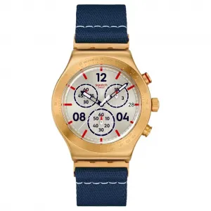 SWATCH Коллекция ESSENTIALS часы unisex с кварцевым механизмом 49 мм серебристый циферблат корпус из нержавеющей стали ремешок из силикона и ткани