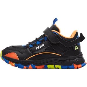 Нескользящие и износостойкие теплые низкие кроссовки для детей и подростков PEAK, черный/оранжевый