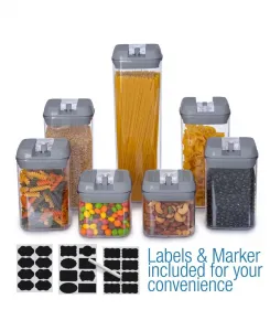 Набор из 7 контейнеров для хранения продуктов Cheer Collection, серый