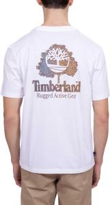 Мужская футболка Timberland Rugged Active Gear с графическим принтом на спине, White