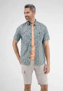 Рубашка с короткими рукавами LERROS "Рубашка с короткими рукавами LERROS с цветочным принтом", цвет Tinted Aqua