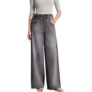 ELLE Джинсы Women's Gray Moderate Straight Fit