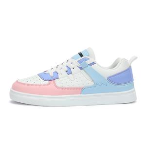 Singing Износостойкие низкие скейтерские кроссовки на платформе унисекс White Pink Moon, цвет White Pink Moon