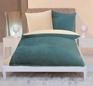 Комплект постельного белья Cashmere Reversible, 2 предмета: пододеяльник 135 x 200 см, наволочка 80 x 80 см, цвет 54-петроль/белый с оттенком Gözze