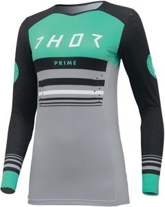 Женская мотокроссовая майка Thor prime blaze, Black/Grey/Green