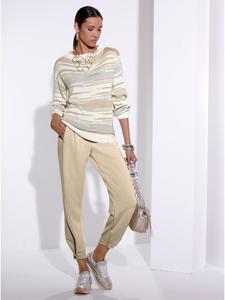 Жаккардовый свитер с рисунком песочного и экрю creation L