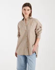 Классическая хлопковая рубашка в коричневую полоску ASOS DESIGN