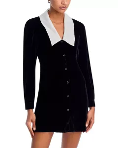 Бархатное матросское платье Frame, черный