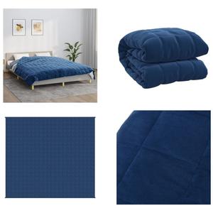 VidaXL Утяжеленное одеяло синее 220x230 см 15 кг Ткань - Утяжеленное одеяло - Утяжеленные одеяла - Утяжеленное одеяло - Одеяло, синий