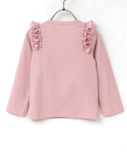 Топ с оборками на плечах (длинные рукава) (140 см, 150 см) Panpantutu, цвет Cream Pink