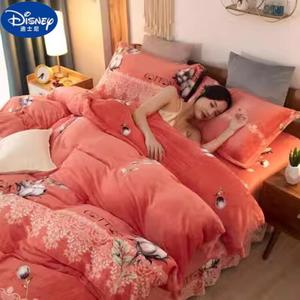 Disney Пододеяльник 150х210 см из зимнего молочного велюра и фланели, цвет Fen Lian Jia Ren