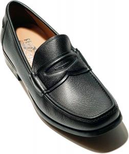 Мужские лоферы Ferragamo Penny из черной зернистой кожи, повседневные (Salvatore)