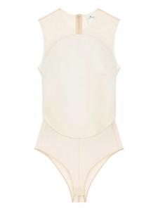 Courrèges боди с прозрачной вставкой, нейтральный