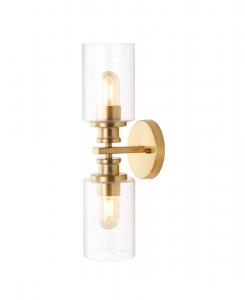 Светильник в стиле «фермерский дом» в современном стиле с цилиндрической конструкцией и двумя плафонами, светодиодная подсветка, модель «Джулс Эдисон» Jonathan Y, цвет gold-tone